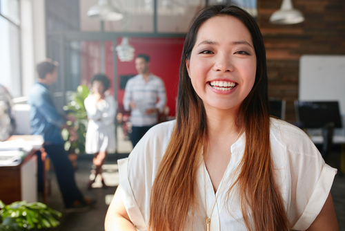 woman smiling 