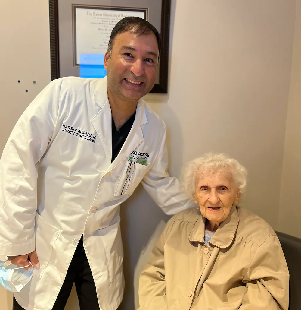 Dr. Mateen with cataract patient