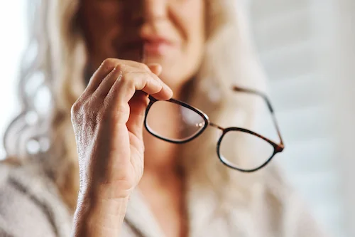 woman in 40s no longer needing reading glasses